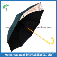 De Boa Qualidade Moda Mens Black impresso Golf Umbrella Straight